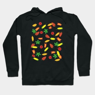 Loose Fall Leaves (Black Background) Hoodie